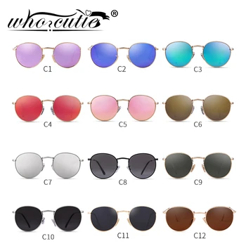 Letné Módy Polarizované Okrúhle slnečné Okuliare Ženy Dizajn Značky 2019 Vintage Zrkadlový Objektív Kovovým Rámom Slnečné Okuliare UV400 Odtiene OM784