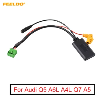 FEELDO 1PC Auto Bezdrôtové Bluetooth Modul MMI 3G AMI Aux Audio Kábel S Micphone Pre Audi Q5 A6L A4L Q7 A5 S5 AUX Kábel