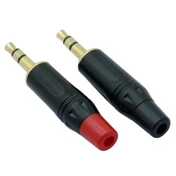 OD 10 mm Mikrofón konektor Audio Konektor 3,5 mm Stereo Samec Konektor Montáž Black Á Reproduktor Konektor Black&Red 4pcs/veľa
