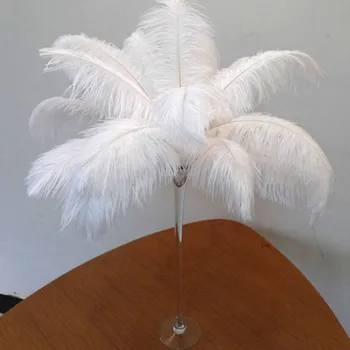 Doprava zadarmo, predaj 100 KS Biele pštrosie perie 50-55 cm/20-22 cm oblak, svadobné performing art decoration pierko