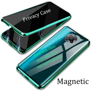 Kovové Magnetické Tvrdeného Skla ochrany Osobných údajov Telefón puzdro pre Xiao Redmi Poznámka 9S 9Pro Max 8Pro 8T 9T K20 K30Pro Magnet Ochranný Kryt