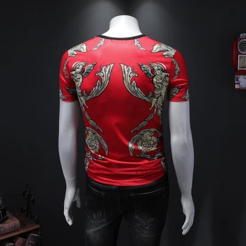 3D Tlač Luxusné Sociálne Príležitostné O-neck T-Shirt 2020 Lete Človeka T-shirt Slim Súd Štýl Koruny Tlač Polovičný Rukáv T-Košele, Topy