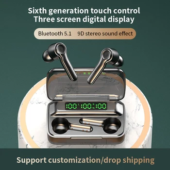 Bezdrôtové Slúchadlá TWS Bluetooth 5.1 Slúchadlá 2000mAh Športové Vodotesné Slúchadlá, HiFi 9D Basy Stereo Slúchadlá s Mikrofónom