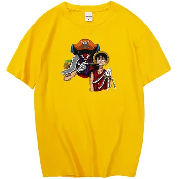 Jeden Kus Zábavné Luff Tričko Mužov Letné Krátke Rukávov Mens T Košele Módne Japonské Anime T-Shirt Hip Hop Kórejský Športové Oblečenie, Topy