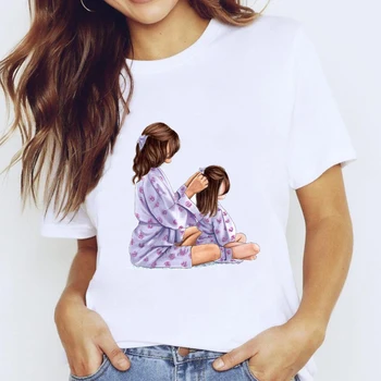 T-košele Top pre Ženy Cartoon 90. rokov Trend Štýl Mama Mama Láska Oblečenie Tlač Lady Graphic T Shirt Ladies Ženský Čaj T-Shirt