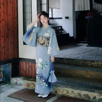 Tradičné Japonské kimono Ženy formálne župan Vintage Tlač Denných Geisha