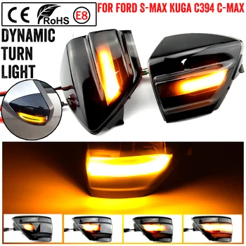 LED Dynamické Bočné Zrkadlo Sekvenčné Indikátor Blinker Svetlo Na Ford S-Max 2007-C-Max 2011-2019 Kuga C394 2008-2012