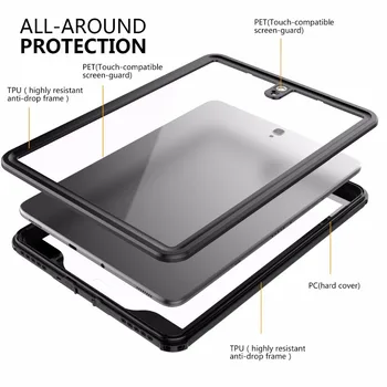 IP68 Vodotesné puzdro Pre Samsung Galaxy Tab S3 Prípade Potápanie 360 Full-Robustné Telo Ochranné puzdro pre Galaxy Tab S3 9.7 palca 2017