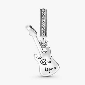 2020 Jar Nové Korálky Elektrická Gitara Visieť Charms 925 Sterling Silver fit Pôvodnej 3 mm Náramky Ženy DIY Šperky