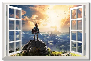 Vlastné Plátno nástennú maľbu Zelda Hra Plagát Legend Of Zelda Tapety 3D Okne Samolepky na Stenu Deti Darček Spálne Dekorácie #0150#