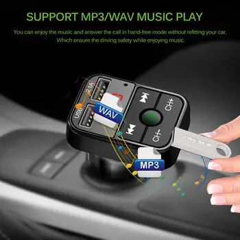 Onever Bluetooth, FM Vysielač Auto, MP3 Audio Prehrávač Hudby Dual USB Rádio Modulátor do Auta HandsFree S 5V 2.1 USB Nabíjačky