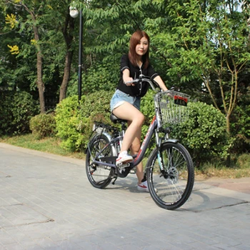 24 palcový Elektrický bicykel hliníkovej zliatiny e bicykli, Lítiové batérie, elektrický bicykel s premenlivou rýchlosťou predné a zadné kotúčové brzdy