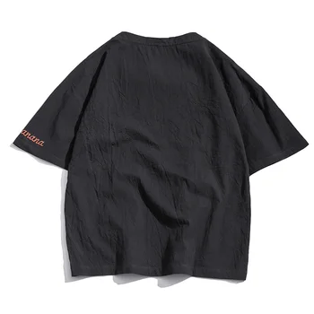 BQODQO 2019 T Shirt Pre Mužov Bavlna tričká Módne Mužov Tees Príležitostné Letné Japonské Krátky Rukáv Nadrozmerné Jednoduché Hore Biela