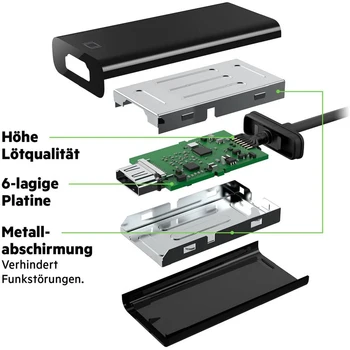 USB-C Typ C k ženám Adaptér HDMI 3840x2160 60Hz 2.0 rozhranie 1.3 Alt režim USB 3.1 Kábel MHL Telefón Android Tablet Black 5