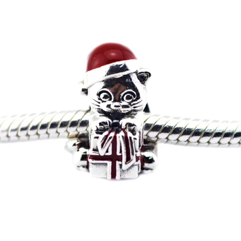 Vianočné Mačiatko Berry Červená Kúzlo Strieborná Originál Korálky Pre Šperky Čo Pre Európsky Náramky DIY Šterlingov Strieborné Korálky