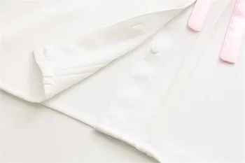 2018 Ženy blúzky dievčatá jeseň dlhý rukáv peter pan golier ružová bowknot biela blúzka tričko Japonskej školy jednotné PZ164