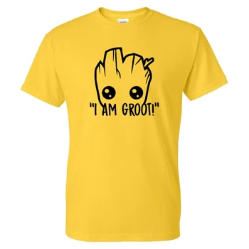 Letná Móda Tlačené T-shirt som Groot Muž žena bežné ulici sebe Galaxy Guardian filmu T-shirt hip hop tričko top