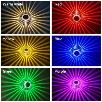Namontované RGB LED Nástenné svietidlo 110V 220V AC Diaľkovo Ovládaná Účinok Lampy Slnečnice Premietacie Lúče Koridoru Nástenné Svietidlo 1W 3W