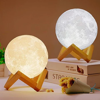 Xsky 3D Tlač Mesiac Ľahký Dotyk Prepínač Stolové Lampy, Spálňa Skrinka Usb Led Nočné Svetlo Domova 3d lunárny svetlá Kreatívne Darčeky