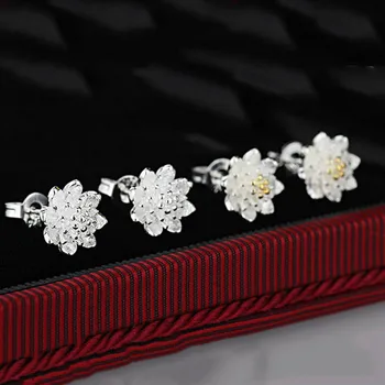 Krásny Kvet Najpredávanejších Módne Stud Náušnice Príslušenstvo 925 Sterling Silver Šperky Darček Pre Ženy, Dievčatá
