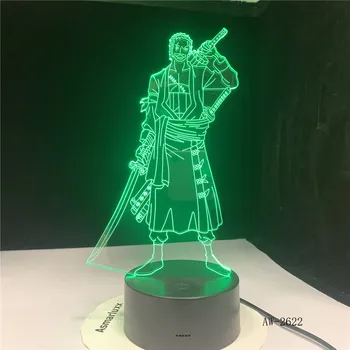 Jeden Kus Tvar 3D Led lampa Dotknite sa Tlačidla Stolná Lampa Pre Spálne Osvetlenie Nočné Osvetlenie, Tvorivé USB Výzdoba Osvetlenie Anime 2622