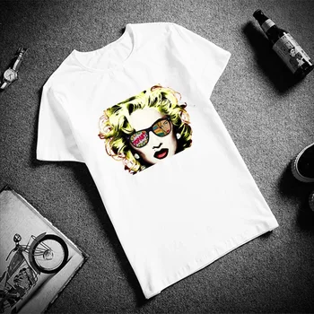 Madonna Pop Art Vytlačené Módy Sexy estetika Krátke Rukáv Tričko Bavlna Top Tees Príležitostné O Neck T-Shirt Unisex
