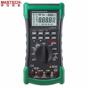 6600 Počíta Digitálny Multimeter Megger Izolačný Odpor Meter True RMS AC Napätie Prúd Teplota Tester MASTECH MS5208