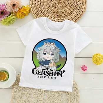 Genshin Vplyv teenage veľké obťažovať tee oblečenie anime estetické vetement enfant garcon t shirt deti