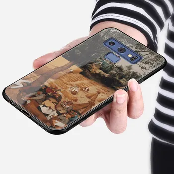 Vintage Barokový obraz Umenia Estetika tvrdeného skla Telefón Prípade shell pre Samsung Galaxy S8 S9 S10e s rezacím zariadením S10 Poznámka 8 9 10 Plus