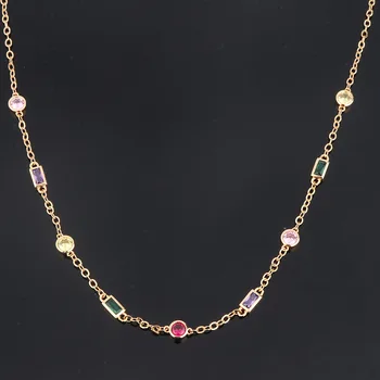 Funmode Zlatej Farby Dlhé Choker bling miami kubánskeho reťazí náhrdelník pre ženy ľadový z šperky FN06