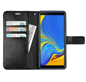 Luxusné kožené puzdro Flip Pre Samsung Galaxy A7 2018 prípade Zadný kryt telefónu obal pre Samsung A7 2018 A750 A750F SM-A750F 6.0
