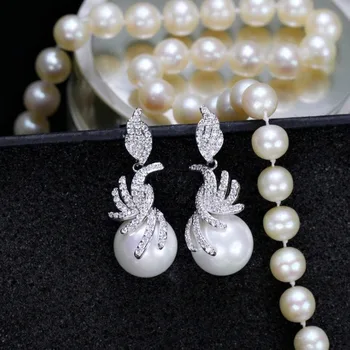 Luxusné Jedinečný Temperament Pearl Náušnice Zirkón Anti-alergické Ženské Šperky, Dlhé Náušnice
