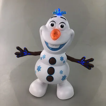 Tanec Snehuliak Olaf Robot s LED Hudba Baterka Model Elektrické Cartoon Snow man Bábika Akčný Model Vianočné Darčeky Deti Hračky