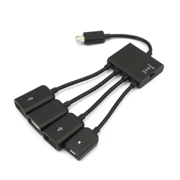 4 v 1 Micro USB OTG Moc Multi-Function Mužov a Žien HUB Plnenie Host Kábel, Adaptér pre Android Telefón, Tablet Samsung Galaxy