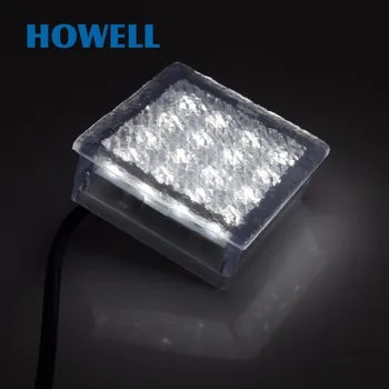 E01401 Howell IP67 Vody Dôkaz PC Štvorec 10x10 Auto krok LED Crystal Tehla Osvetlenie Jasne Záhradný Chodník Pod V Zemi Svetlá