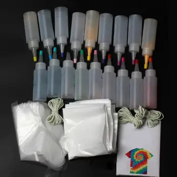 Tie-dye DIY Kit S gumičky Rukavice Bezpečné, netoxické Tričko Textílie DIY Módne Farbenie Súprava Odevy Graffiti Farbivo Dodávky