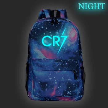 Cristiano Ronaldo CR7 Svetelný batoh Chlapci Dievčatá školské Tašky fashion Night glow Notebook Batoh Teens školské tašky pre deti