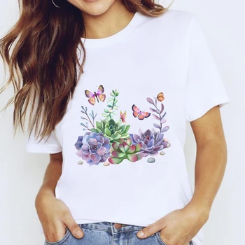 T-košele Top pre Ženy Motýľ Akvarel Módy Tlače Oblečenie Tlač Lady Graphic T Shirt Ladies Ženský Čaj T-Shirt
