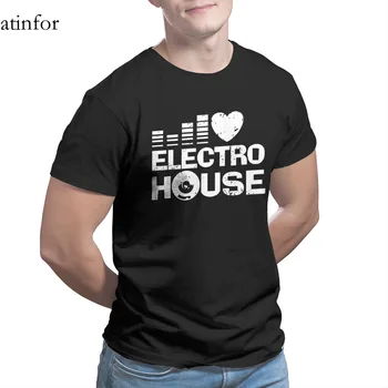 Som Rád, Electro House Music T-Shirt Čierna Vintage Kawaii Topy najvyššej kvality Mužov Oblečenie 21836