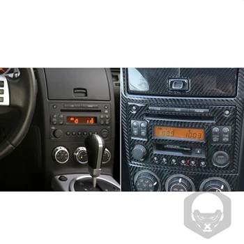 Pre Nissan 350Z Z33 2003-2009 Rádio, CD prehrávač Kazetový Prehrávač Zobraziť Panel Ovládacie Tlačidlo Rám Uhlíka Nálepky Upravený Príslušenstvo
