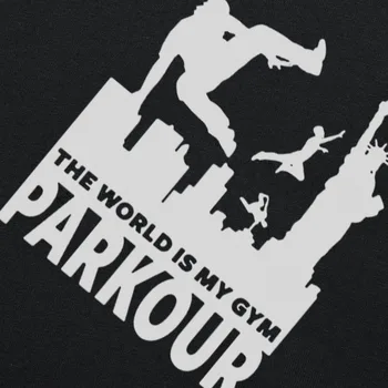 Bavlna Parkour Freerunning Svet Je Môj Telocvični Krátky Rukáv Nadrozmerné Vtipné Tričko Grafické Harajuku Hip Hop T-shirt Streetwear