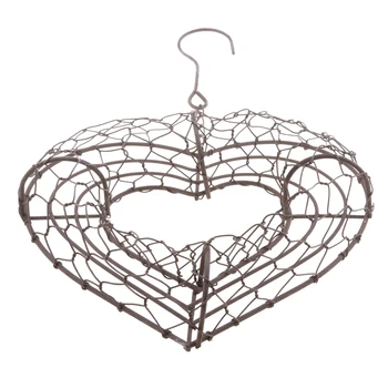 Romantický Železa Srdce Rám Drôt Veniec Šťavnaté Hrniec Svadobné Dekorácie 14 cm