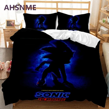 AHSNME Sonic the Hedgehog Umenie posteľná bielizeň Nastaviť High-definition Tlače Deka Kryt pre RU AU EÚ Kráľ Dvojité Veľkosť Trhu, jogo de cama