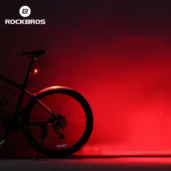 ROCKBROS Nepremokavé Smart Bicykel Bicykel Svetlo USB Nabíjateľné IPX5 Mini LED zadné svetlo MTB jazda na Bicykli Cestný bicykel Zadné Lampy, 5 Lúmenov