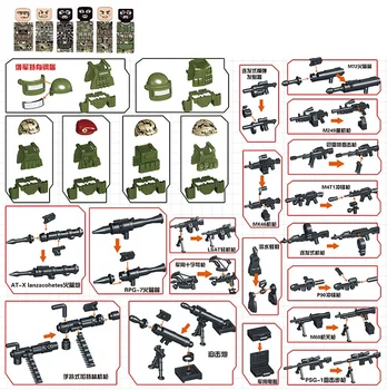 6PCS/veľa ruskej Alpha force Moderné MOC SWAT Mesto vojenských zbraní playmobil príslušenstvo číselné údaje stavebným Brick mini hračky