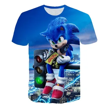Sonic the Hedgehog Detí krátky rukáv t-shirt polyester t-shirts dieťa chlapcov a dievčatá sonic tričká detské letné T-shirts