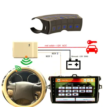Auto Volant Diaľkový ovládač pre 2 DIN Android Rádio Prehrávač Podsvietenie Verzia 11-key