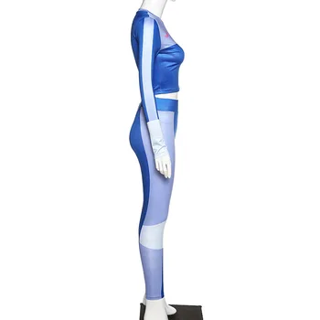 Hirigin Sexy Tepláková súprava Ženy Oblečenie Dve Dielna Sada Modrá Bodycon Oblečenie Potu Obleky, Športové Zhodné Sady Jeseň 2020 Nové