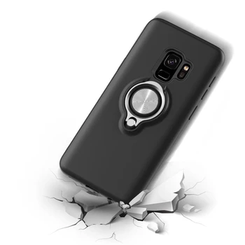 Shockproof Obal Pre Samsung Galaxy S9 360 Stupňov Rotácie Krúžok Držiak Na Stojan Magnetický Držiak Zadný Kryt Pre Galaxy S9 Plus Prípade