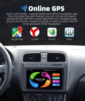2din autorádio 2.5 D GPS Android Multimediálny Prehrávač Univerzálny audio Navigácia, bluetooth Pre Volkswagen Nissan Hyundai Kia Toyota